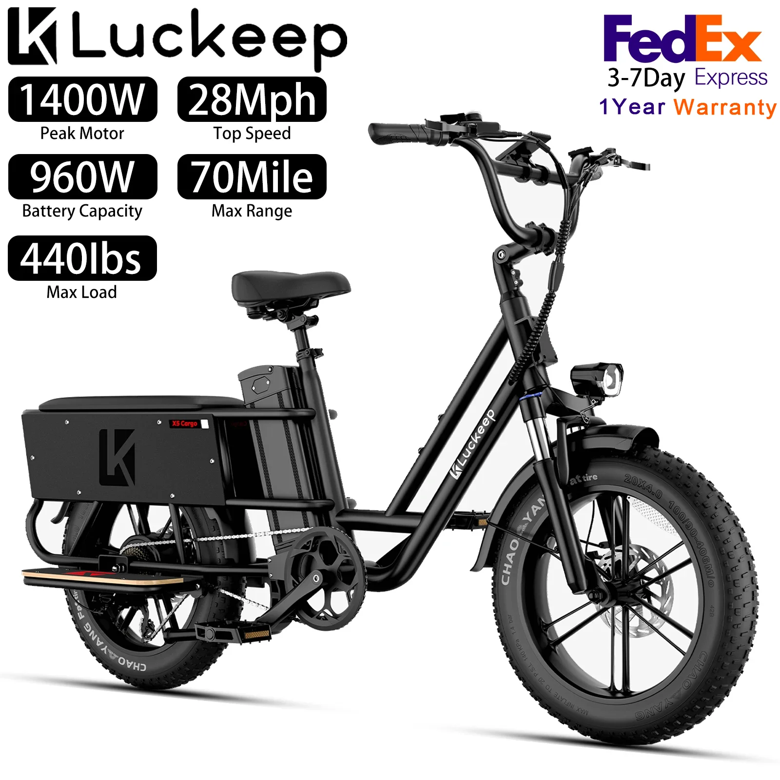 

Электрический велосипед Luckeep X5 Lite, пик, двигатель 1400 Вт, аккумулятор 48 В, 20 Ач, электронный велосипед, гидравлические дисковые тормоза, 20*4,0 дюйма, электрический велосипед с толстыми шинами