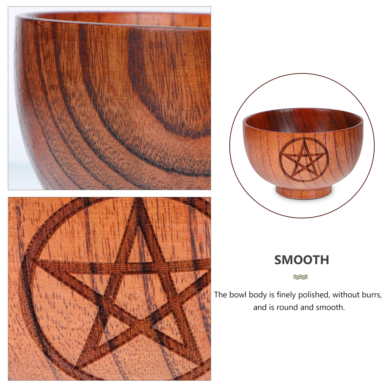 

Ceremonial Wooden Bowl Unique Shape Special Pattern Home Temple Decor Offering nament High Quality Wood Material