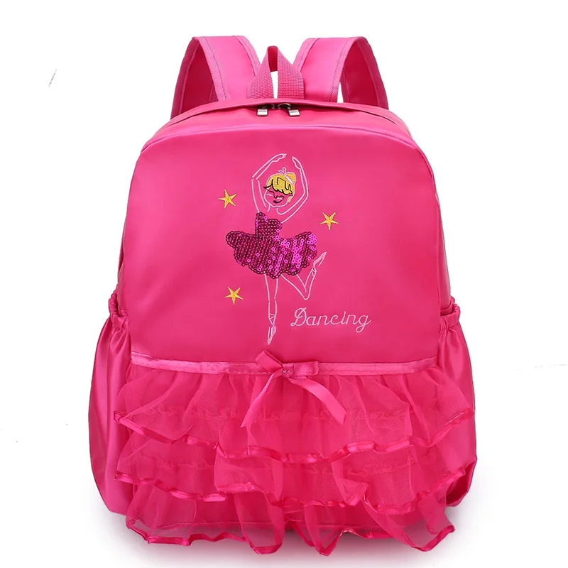 

Princess Girls Sweet Cute Bow-knot Lace Dance School Bags 2023 New Children Fashion Sequins Latin Ballet Backpacks Drop Shipping