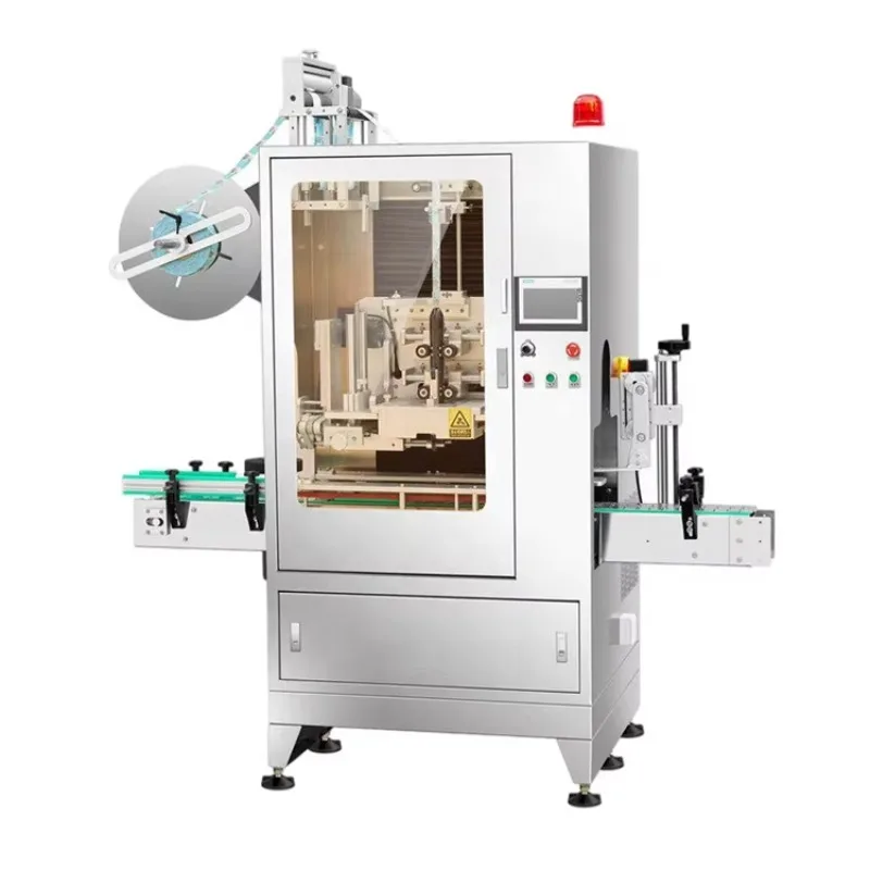 Automatic Heat Film Can Jars Plastic PET PVC Round Bottles Shrink Sleeve Labeling Machine