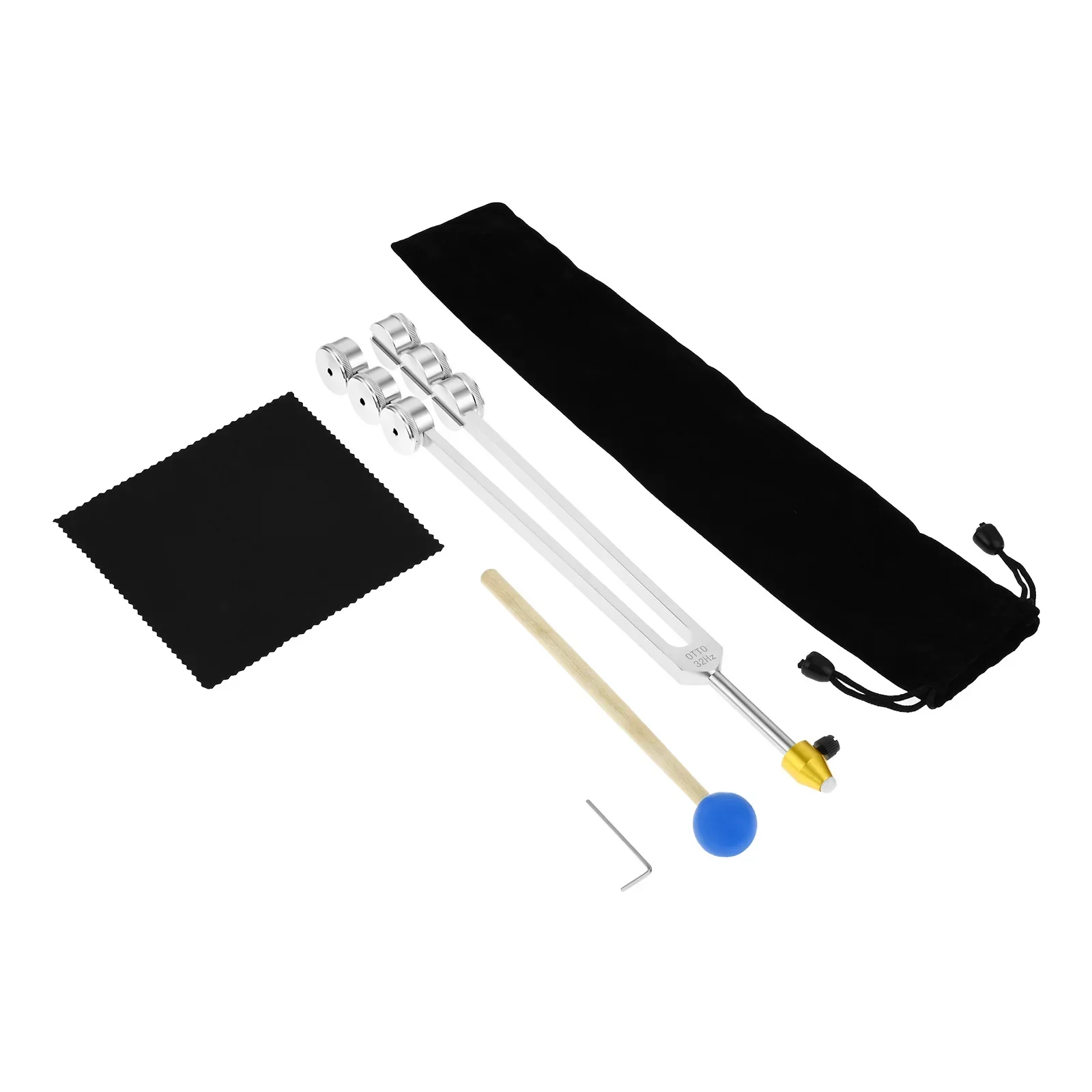 Otto 32 HZ Weighted Turner Aluminium Tuning Fork Hammer Bag Regenerate Stimulate Nerves Damage Golden Massage Joints Portable