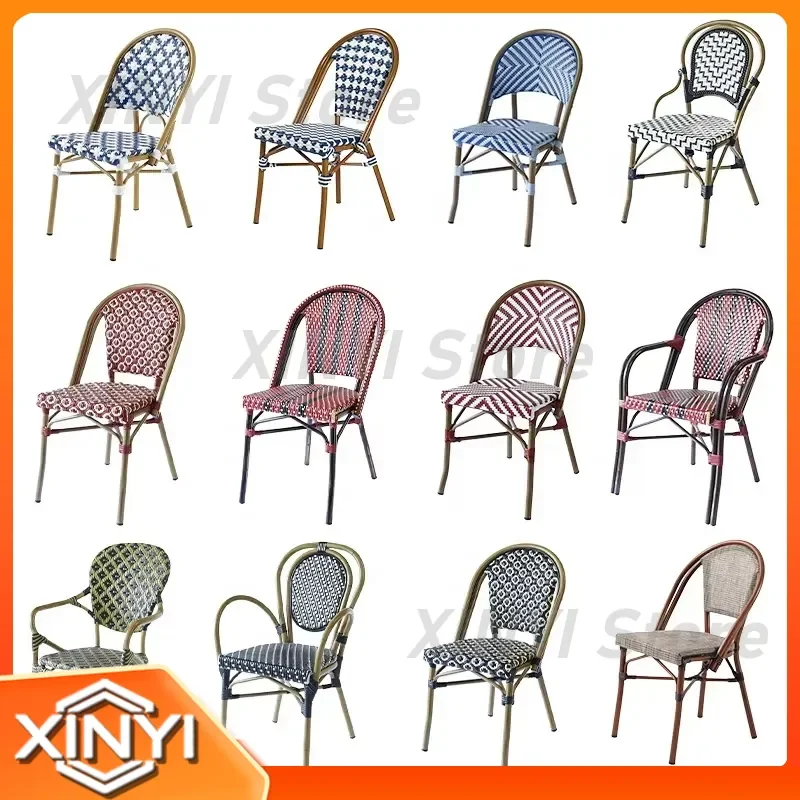 All Weather Rattan Outdoor Dining Chairs for Garden Bistro Restaurant Patio for PE Rattan Furniture Set Modern Stackable