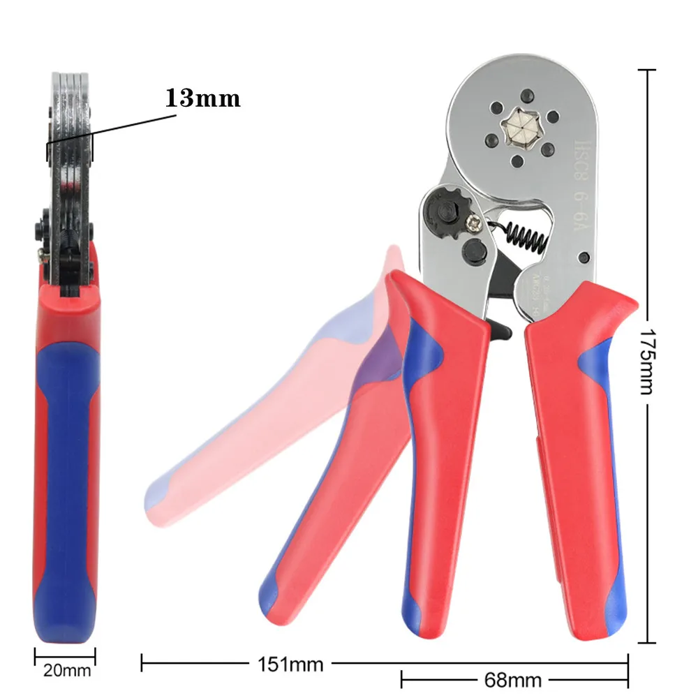 Ferrule Crimping Tool Kit, Self-adjustable Ratchet Wire Crimping Tool Crimper Plier Set,for Connectors Wire End Ferrules