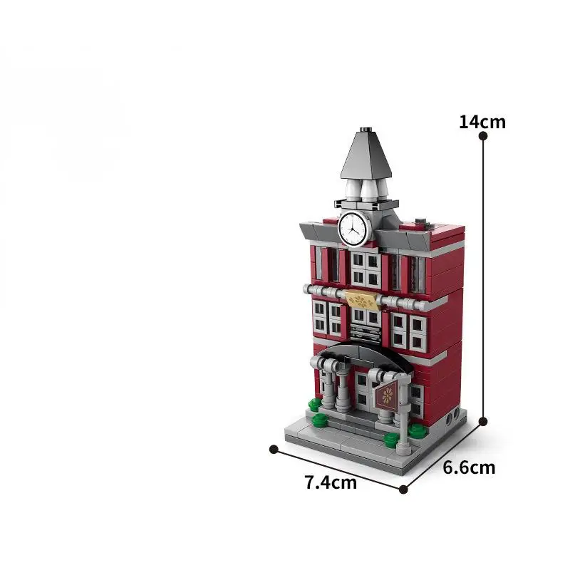 مجموعة مكعبات بناء الشوارع الأوروبية المعيارية 8 في 1 من OUZEY، 14+ مجموعات نماذج هندسية ذاتية الصنع، هدية تعليمية للمدينة للمراهقين #5