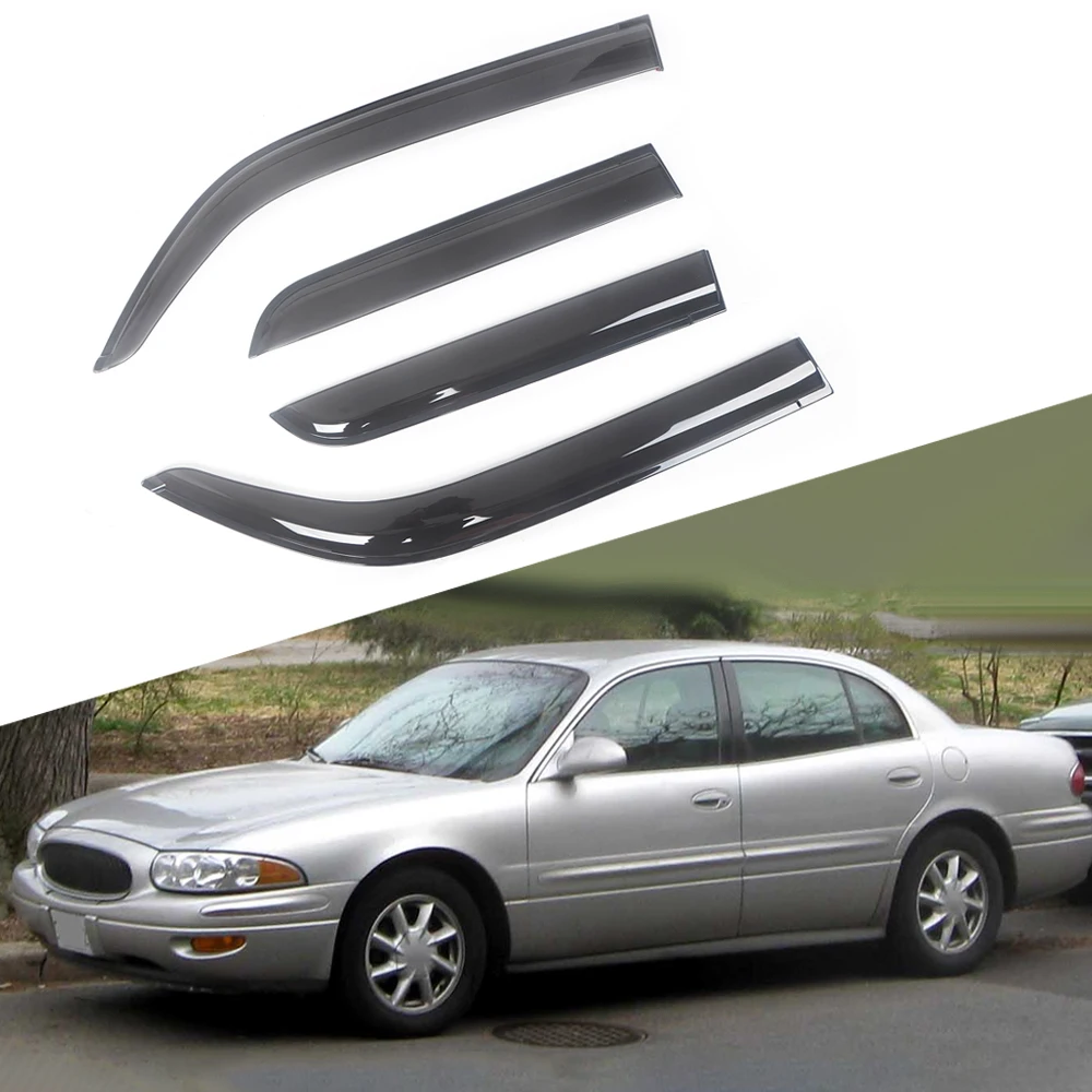 For Buick Lesabre 2000-2005 Auto Side Window Wind Deflectors Visors Black Rain Guard Door Visor Vent Shade Dark Smoke Ventvisor