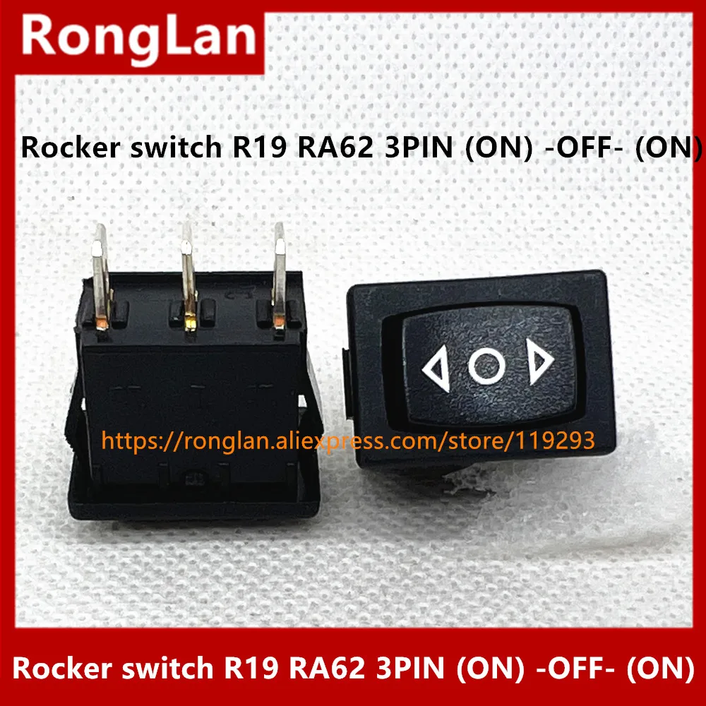 [SA]Power Trigger R19 -Taiwan group LIGHT boat rocker -type switch RA62 double switch reset switch 3PIN (ON) -OFF- (ON)--50pcs