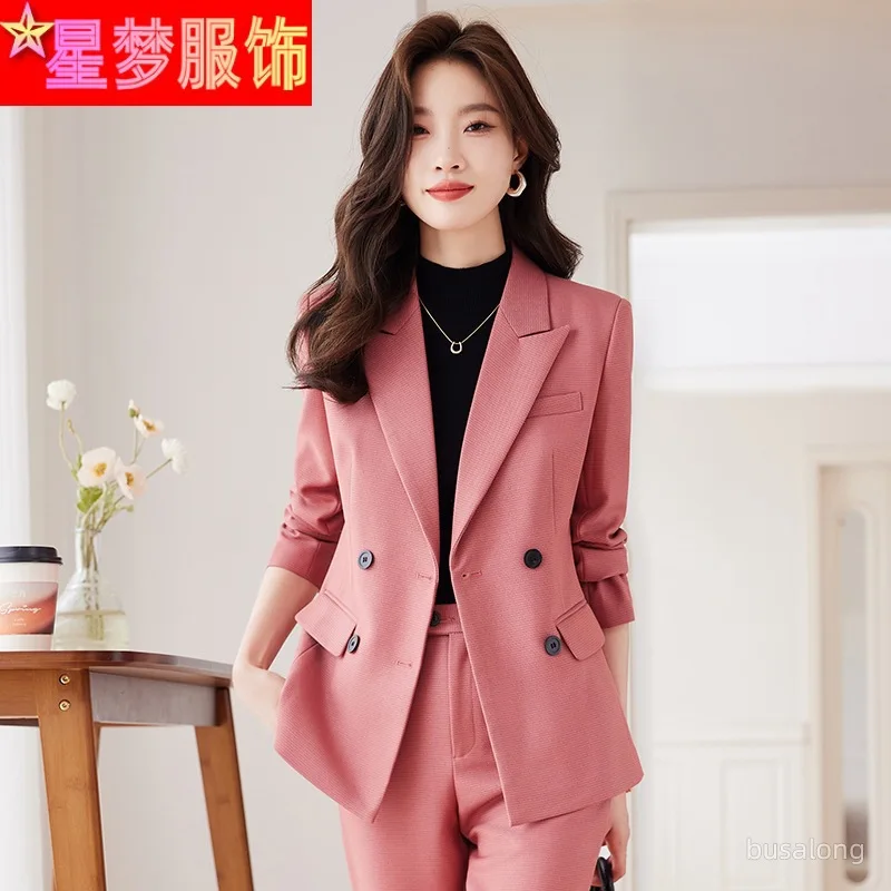 Purple Suit Women\'s Autumn Clothing High-End Hotel Manager Work Clothes High Sense Two-Piece Suit Professional Tailored Suit For