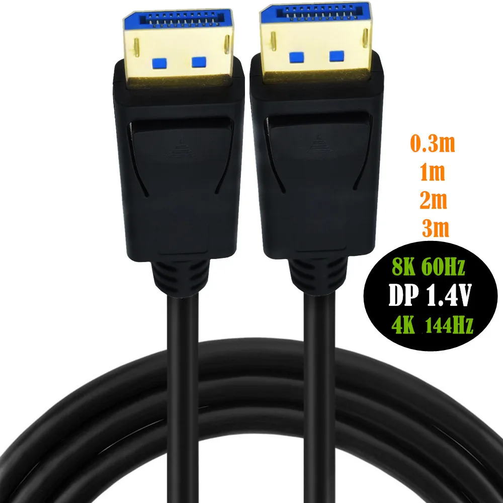 

DP Cable Version 1.4 8K@60Hz 4K@144Hz High-Definition Computer Monitor DisplayPort cable 0.3m/1m/2m/3m;