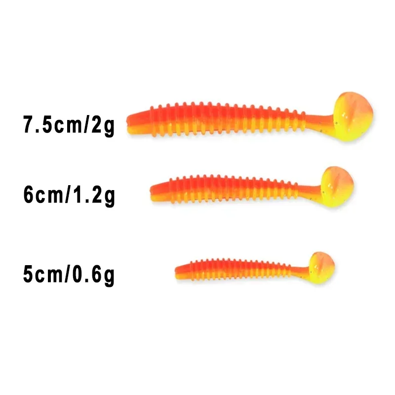 10 pz/lotto Esche Morbide Vermi In Silicone Esche 4.5 centimetri 6 centimetri 7 centimetri Jigging Wobblers Esche Da Pesca Artificiali Swimbaits Per