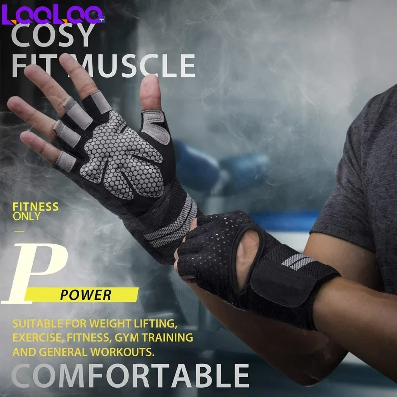 

1Pair Workout Gloves for Men Women,Full Palm Protection Ultra Ventilated Weight Lifting Gloves with Cushion Pads and Silicone