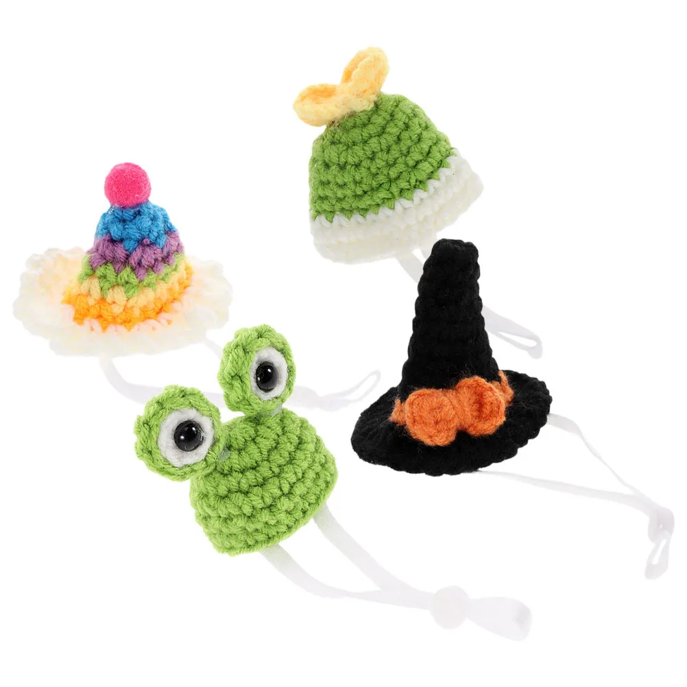 

4Pcs Small Pet Mini Hats Adjustable Decorative Costume Accessory Hamster Guinea Pig Lizard Bird Party Photo Props