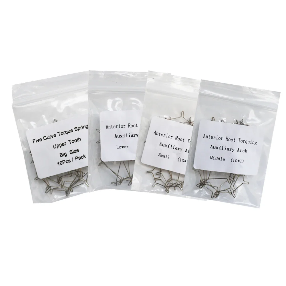 HBC 10Pcs/Pack Dental Orthodontic Five Curved Torque Spring Auxiliary Big Middle Small