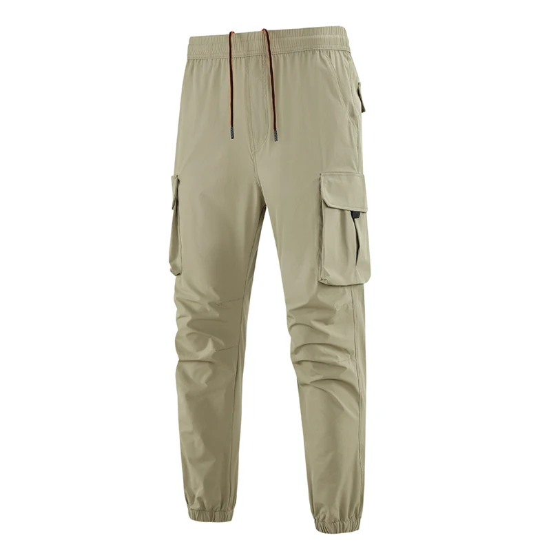 

2024 New Men's Cargo Pants Casual Fashion Solid Color Drawstring Heram Pants Outdoor Hiking Fishing Travel Mountaineering Pants