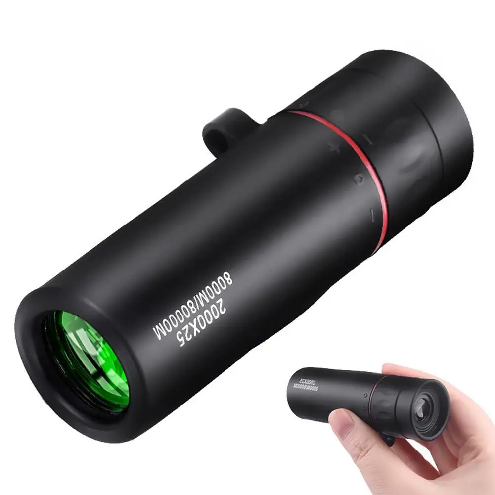 Outdoor 2000x25 HD Monocular Telescope Mini Portable Mobile Phone Telescope with Holder Camping Hunting Birdwatching Telescopes