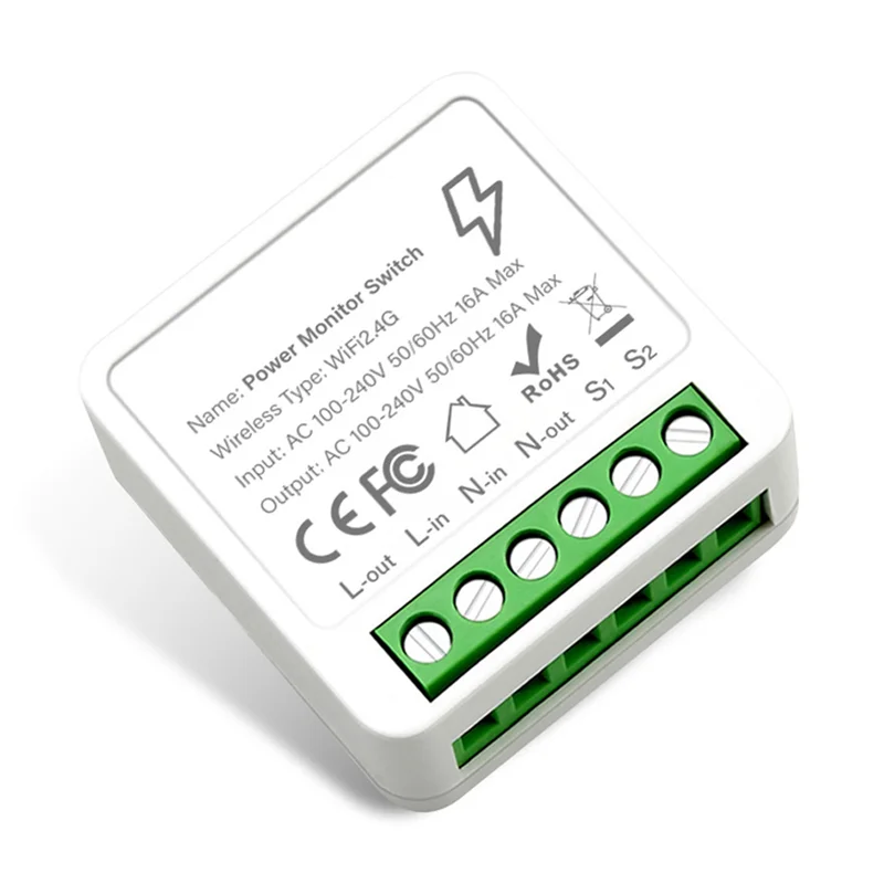 

3CGRO-Tuya Wi-Fi модуль умного переключателя 16A с поддержкой монитора мощности 2-стороннее управление умный дом DIY выключатель для Alexa Google Alice