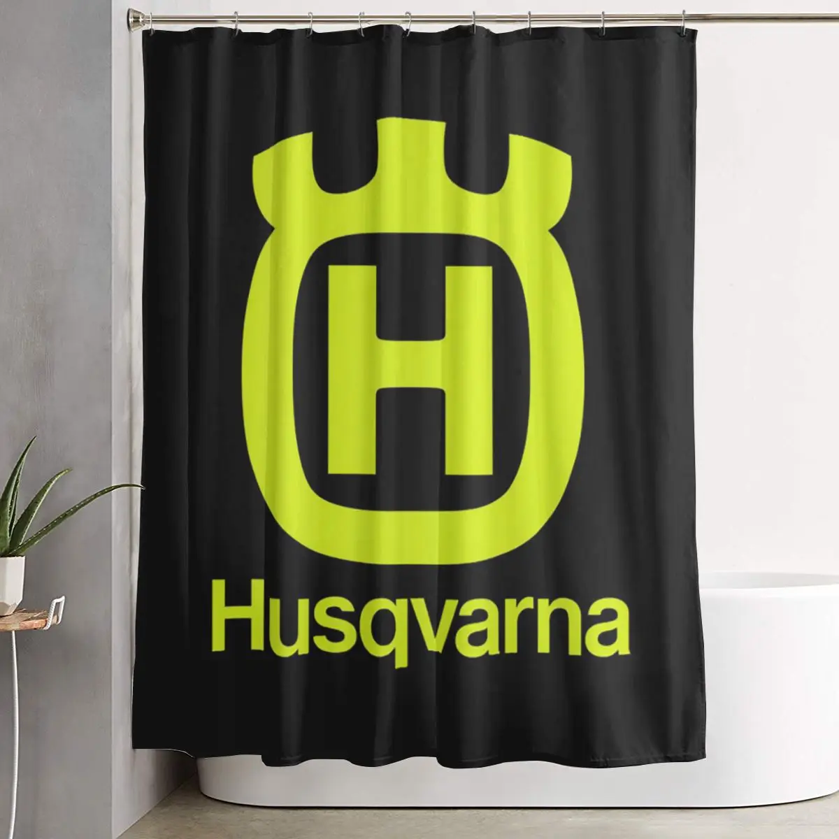 

Водонепроницаемая полиэстеровая занавеска для душа H-Husqvarnas с крючками