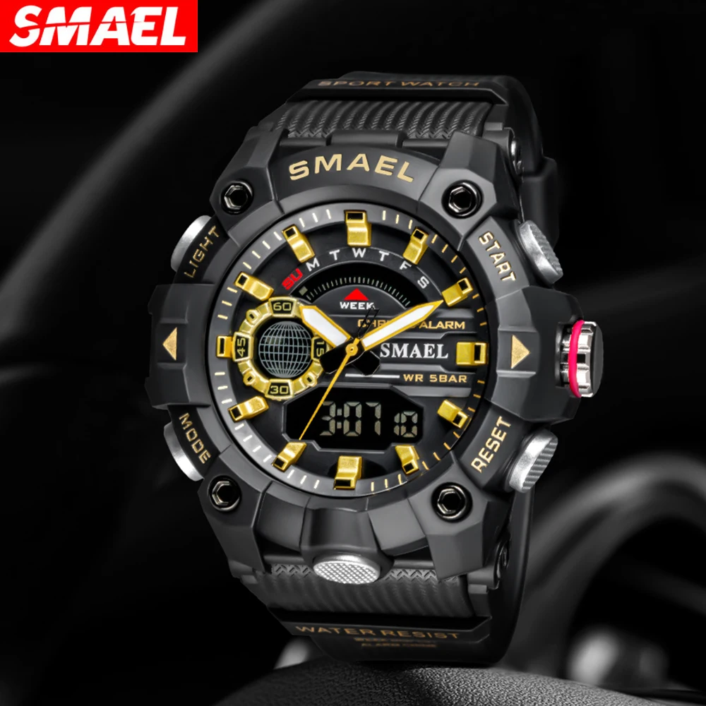 SMAEL 8040 Fashion Electronic Watch Outdoor Sports Waterproof Alarm Clock Multi-function