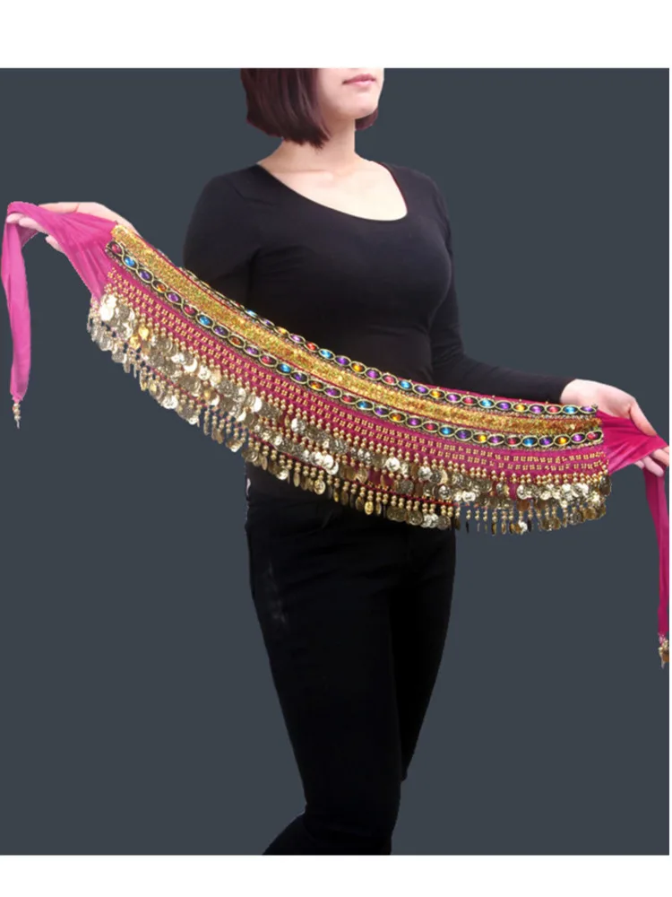 Sequins Oriental Dancing Bellydance Belly Dance Hip Scarf Performance Jazz Chiffon Arabic Caderines Latin Tassels Clothes