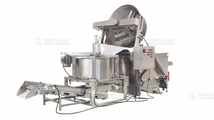 Automatic Potato Chips Frying Line Potato French Fries Chicken Frying Deoiling Equipment