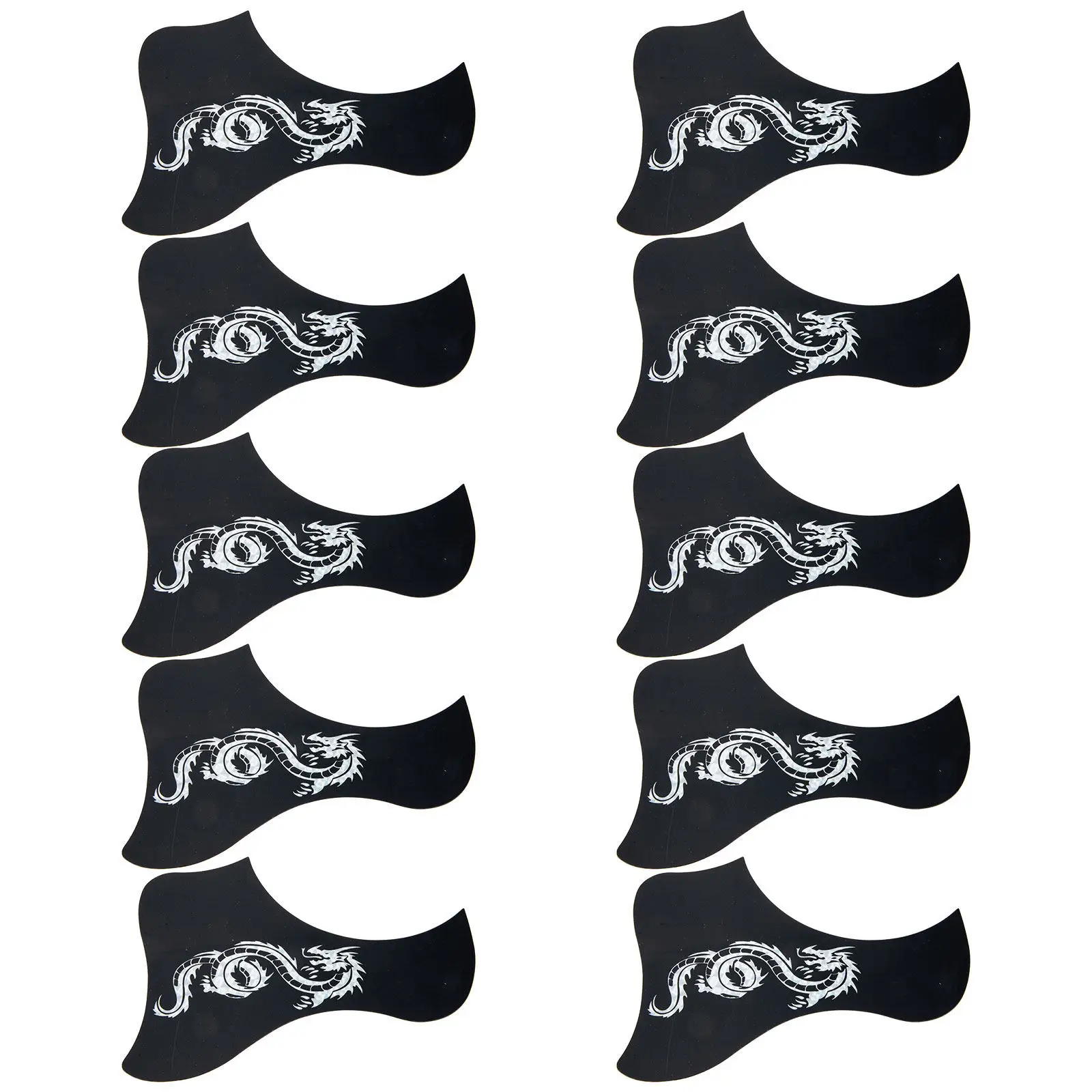 

Набор из 10 самоклеящихся декоративных защитных наклеек-накладок для гитары (фолк, акустическая, электрогитара), пластик