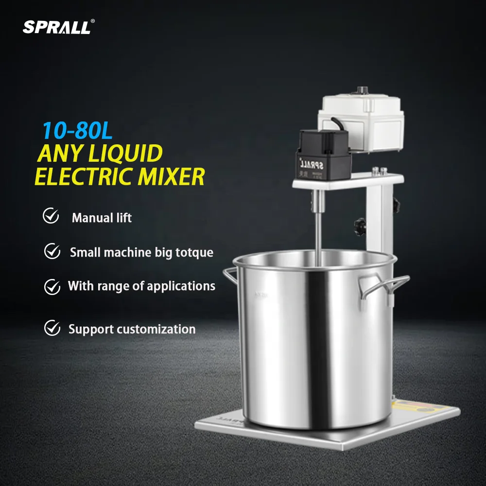 SPRALL 30L Shampoo Mixers  Painting Shower Gel Mixing Equiment Agitator Mixer SUS304 Material  Electric Overhead Stirrer