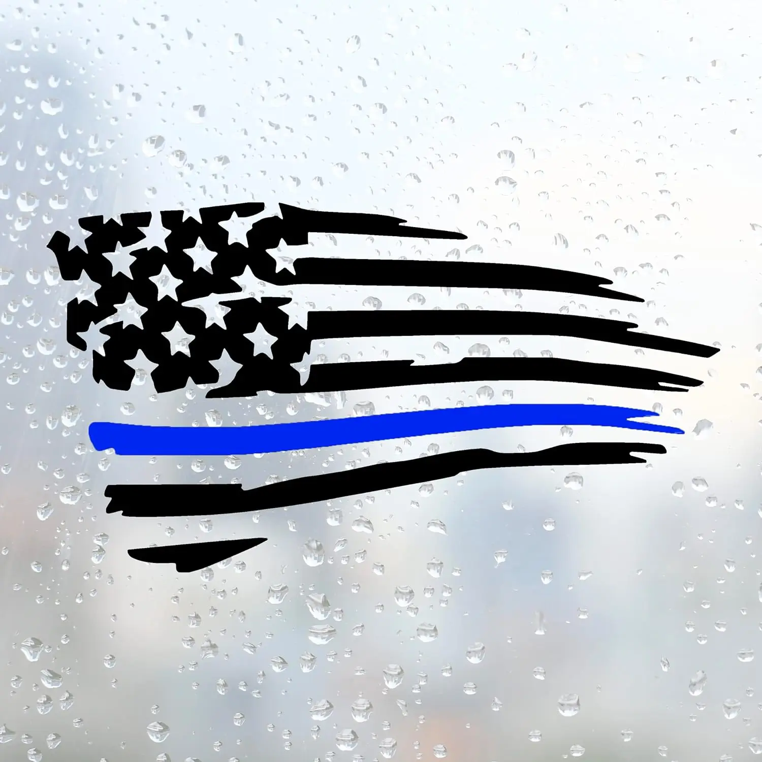 

US Flag Decal Packs with Thin Blue Line for Cars & Trucks, American USA Flag Decal Sticker Honoring Police Law Enforcement