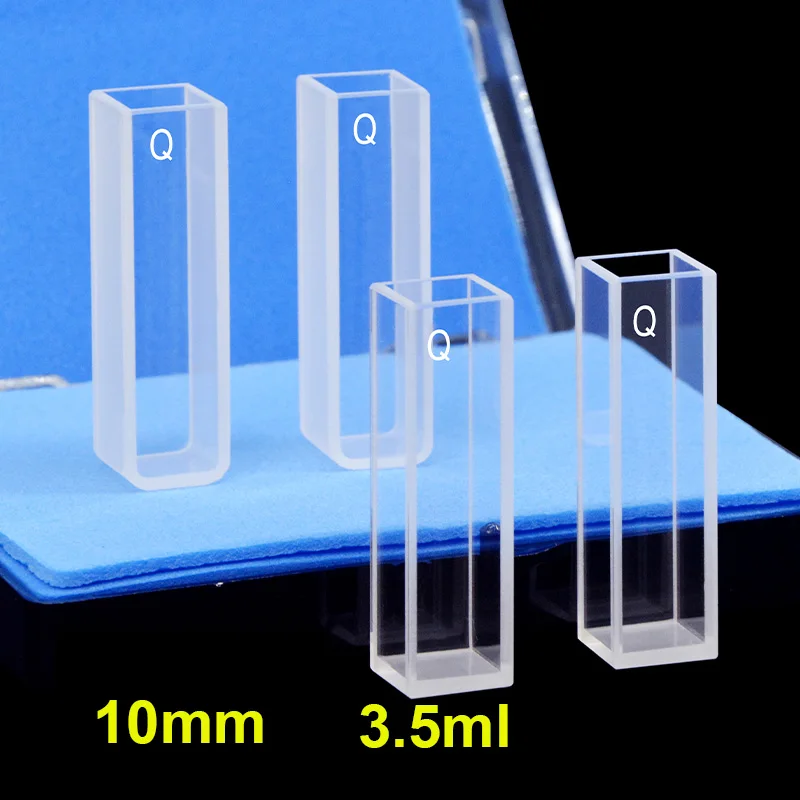 2Pcs 10mm Path Length JGS1 Quartz Cuvette Cell With Lid For Spectrophotometers