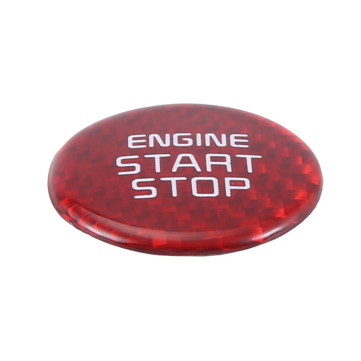 Real Carbon Fiber One-Key Start Stop Button Engine Button Cover Sticker for Kia Stinger 2018-2022 Red