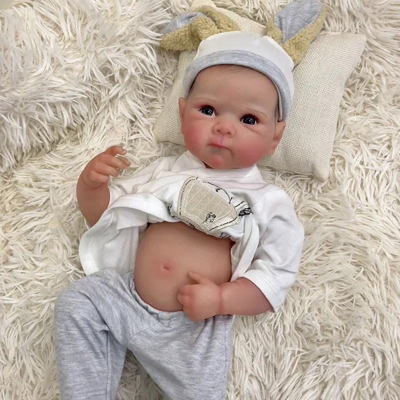 NPK 18inch  Lifelike Full Body Bettie Reborn Baby Newborn Doll Cuddly Baby Multiple Layers Painting 3D Skin with Hand Draw Hair