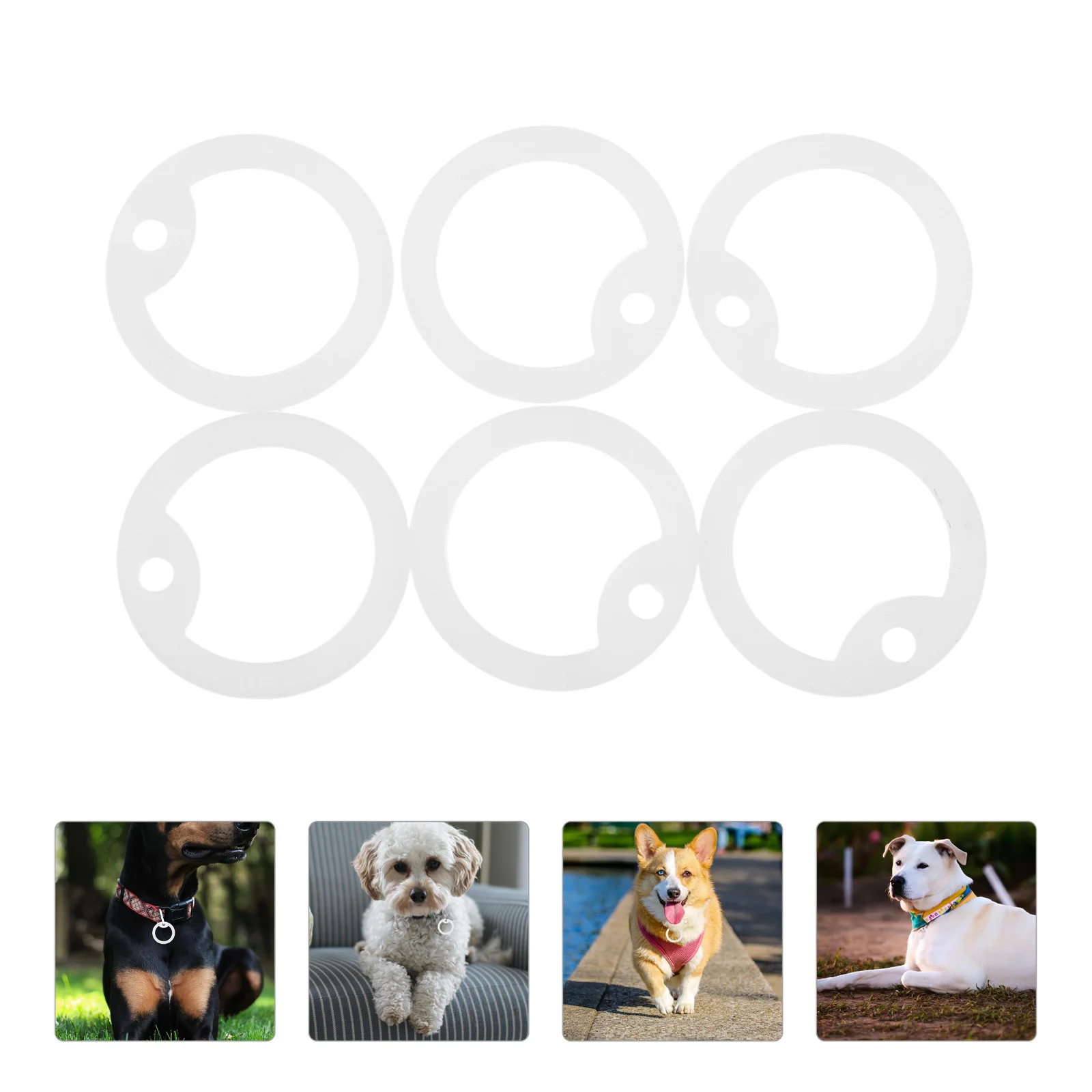 

6Pcs Dog Tag Silencers Silicone Sleeve Id Tag Shield Noise Absorbing Lightweight for Pets Glow in The Dark Green