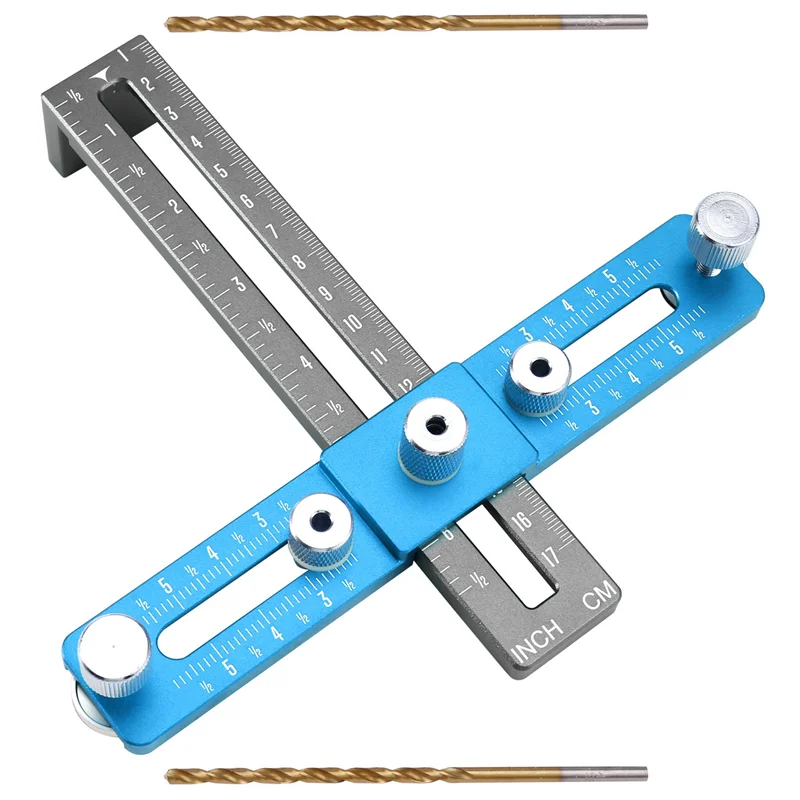 A64Z 핸들 펀칭 포지셔너, 서랍 캐비닛 도어 핸들 설치 보조 도구 목공용 홀 커팅 도구