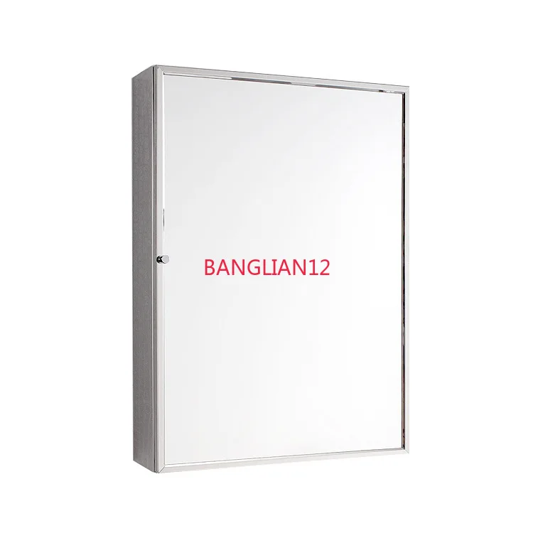 Wall-Mounted Stainless Steel Mirror Cabinet, Simple Modern Bathroom Thickened Bathroom Mirror Cabinet