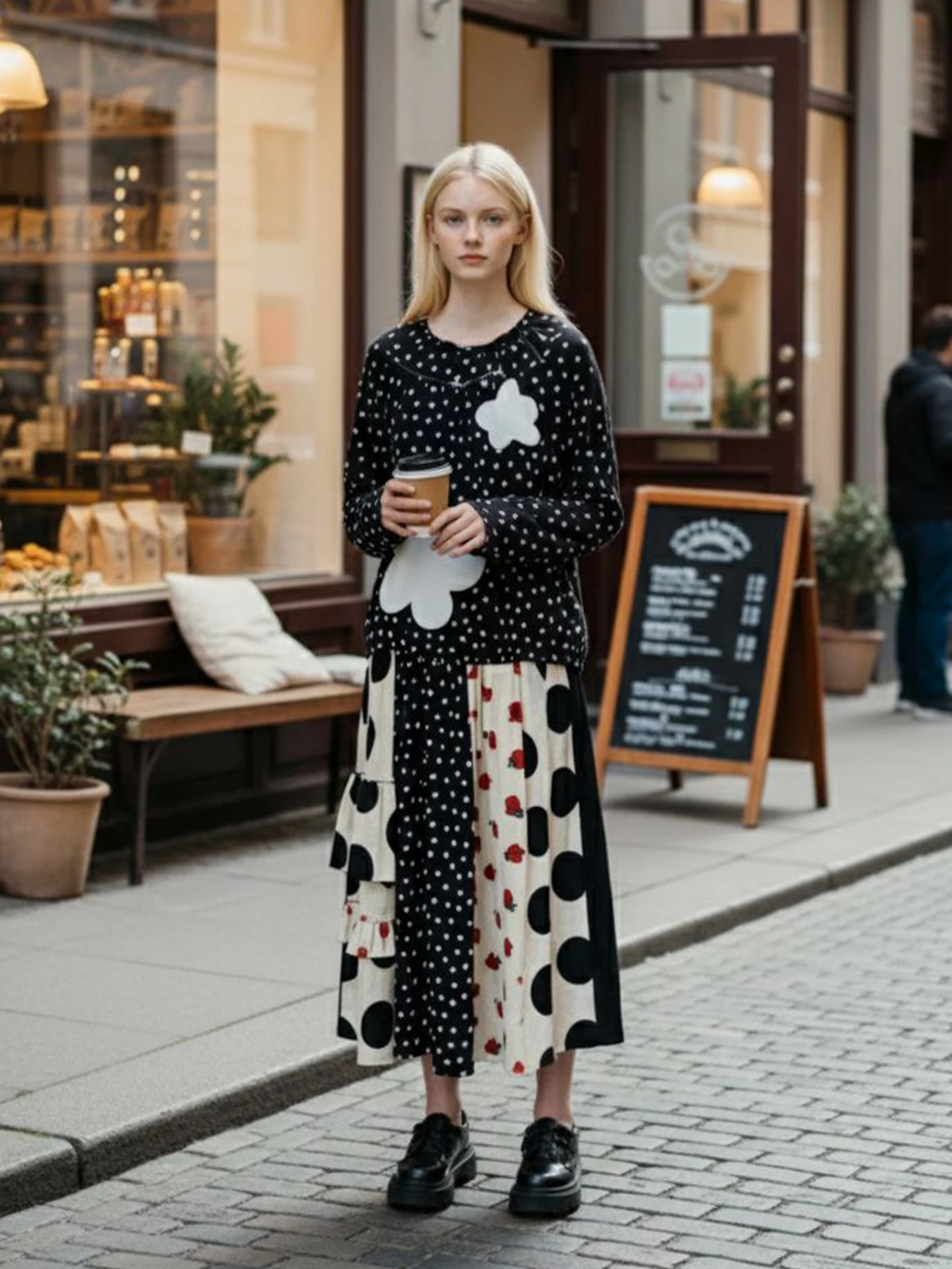 

Симпатичная толстовка с рюшами в горошек – для повседневного повседневного и очаровательного внешнего вида 233993.