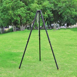 Large Outdoor Fire Pit Tripod Stand Picnic Portable Hanging Pot Rack for Camping Bonfire Cooking and Wilderness Use