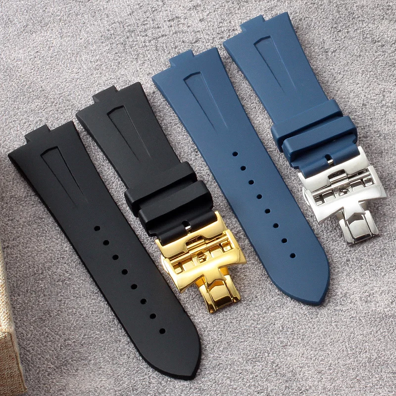 Quality Rubber Silicone Watch Band For Vacheron Constantin VC 47450 49020 Watchbands Men Luxurious Breathable Watch Strap 25mm