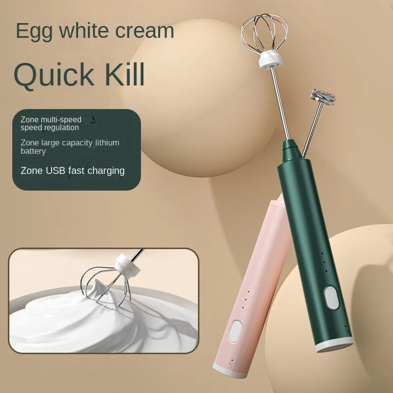 1 PCS USB Rechargeable Handheld Electric Egg Beater 3 Speeds Milk Frother Foam Maker Mixer Coffee Drink Frothing Wand Foamer