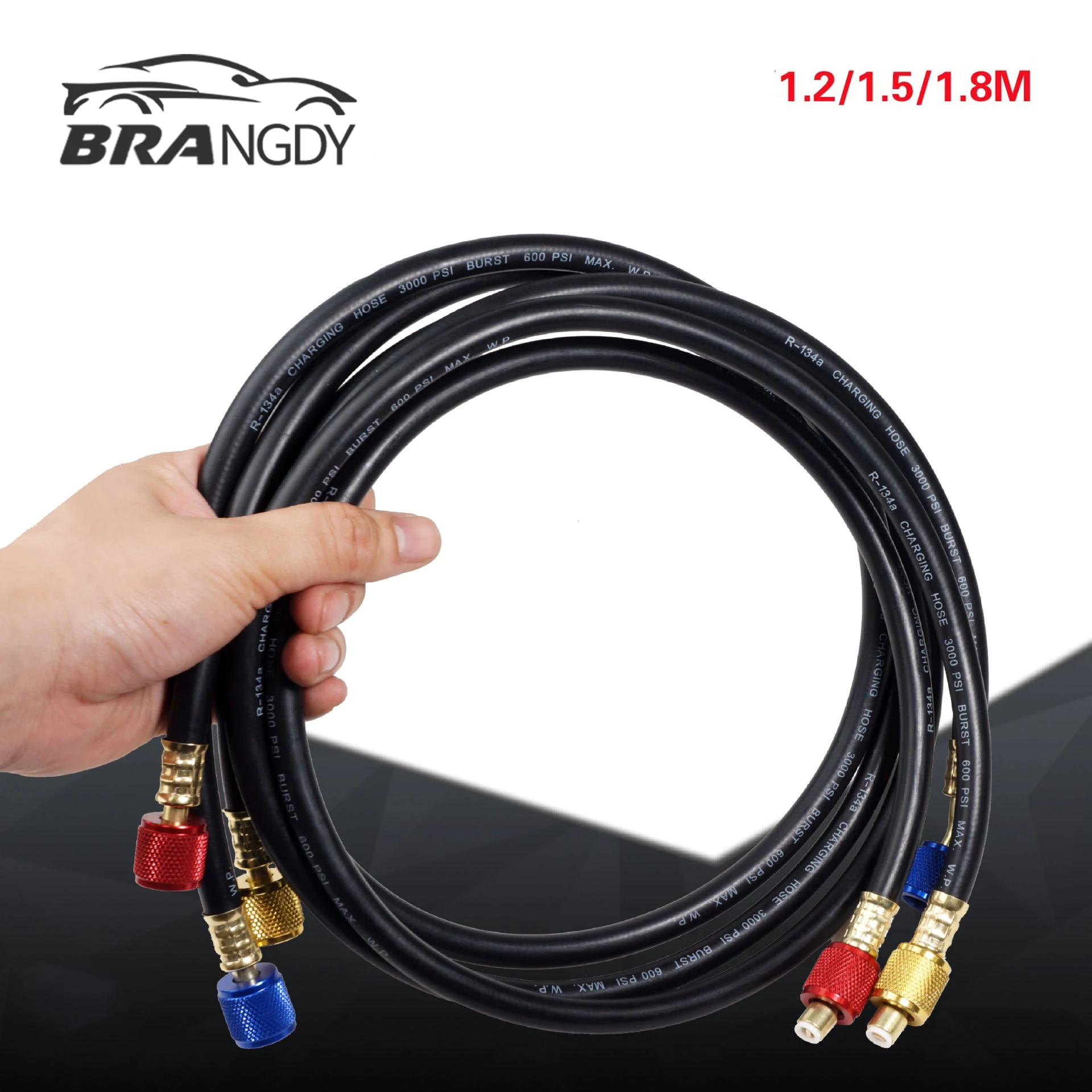 R410A AC Refrigerant Charging Hoses HVAC 800-4000PSI Working Pressure for R410A R134a R32 Air Condition System Maintenance