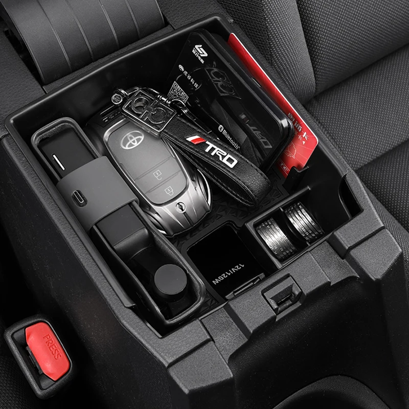 1X Car Central Armrest Storage Box for Toyota Corolla E210 2019 2020 2021 2022 Cross Levin Center Console Flocking Organizer