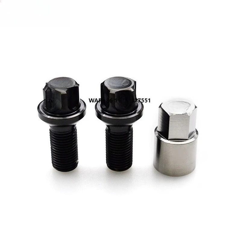 

HRMin Factory Gr.5 Titanium 10.9 Grade Ball Seat Lock Bolt Titanium Bolt Anti-theft Wheel Hub Bolt M14*1.5*28mm for Racing Car