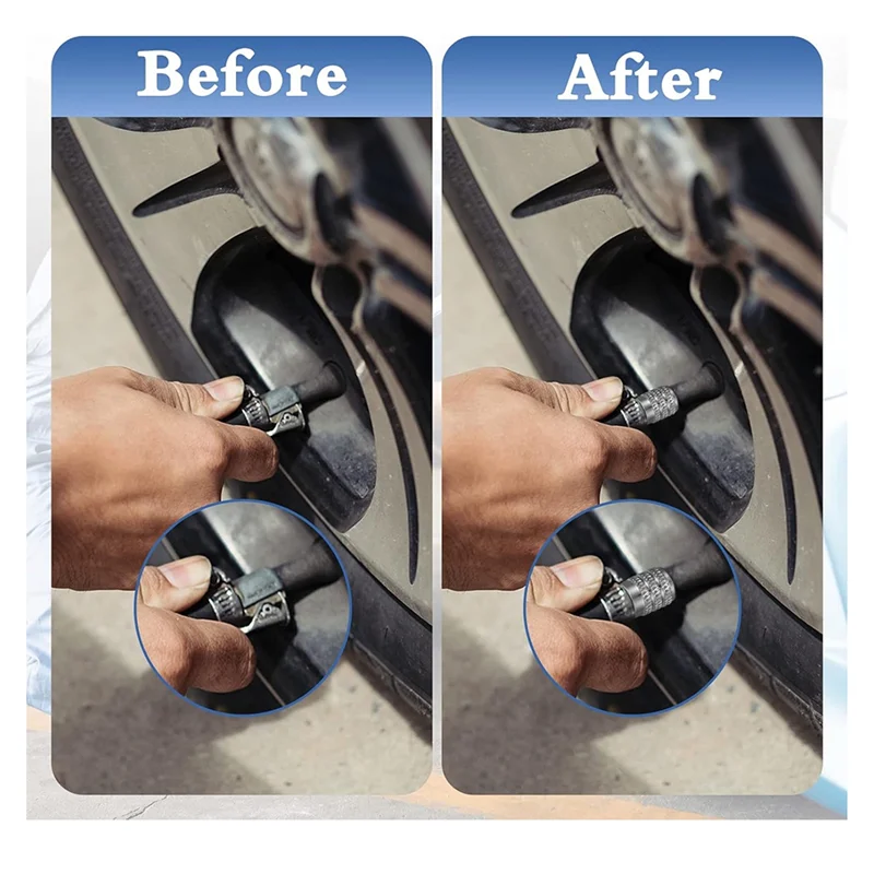 

B72A 32 шт. крышка штока клапана с двойным уплотнением, колпачки для накачивания шин, колпачки для клапанов, проход через шины, воздушная крышка, металлическая крышка клапана