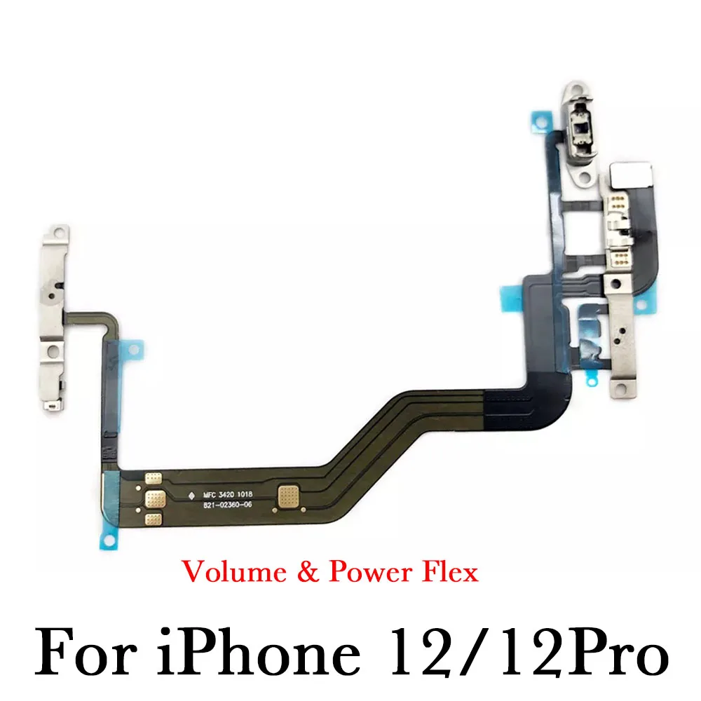 Power Volume Button Flex Cable for iPhone 11 12 Mini Pro Max Mute Silent Switch and Sound Keyboard Ribbon Replacement Part