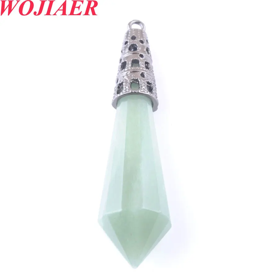 12 Faceted Pyramid Wicca Natural Stone Pendants Healing Pointed Reiki Crystal for Men Makeing Necklace Jewelry Accessories BO917