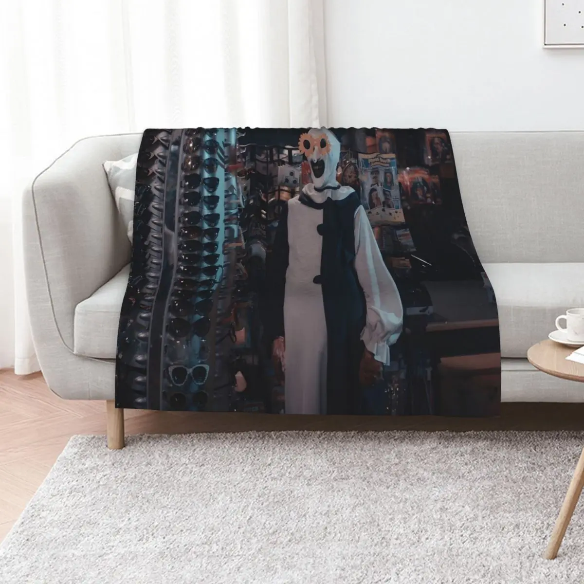 Art The Clown Wearing Sunflower Sunglasses - Terrifier Throw Blanket Giant Sofa Cute Plaid Sofa Bed Fashionable Hair Blankets