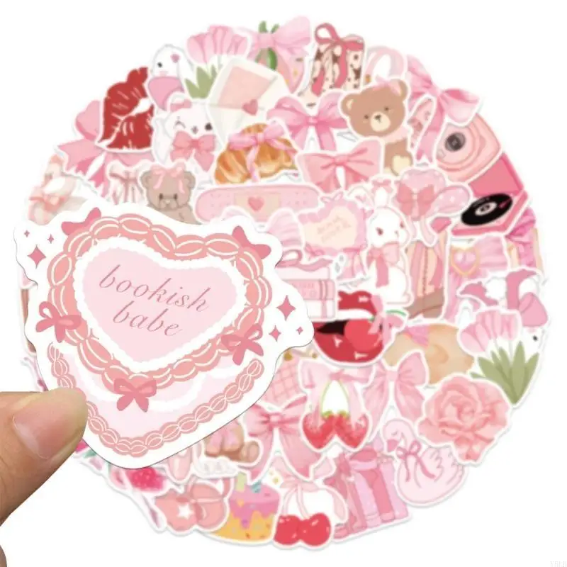 Y5LB 50Counts Cartoon Sticker Water Resistant Aesthetic Sticker for Laptop Scrapbook Journal Phone Case Kids Reward Sticker