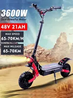 EU X7 3600W 48V 21AH  Dual Motor Adult Electric Scooter 48v 21ah Top Speed 65-70km/h 11 inch off-road tyres Range 60km Escooter