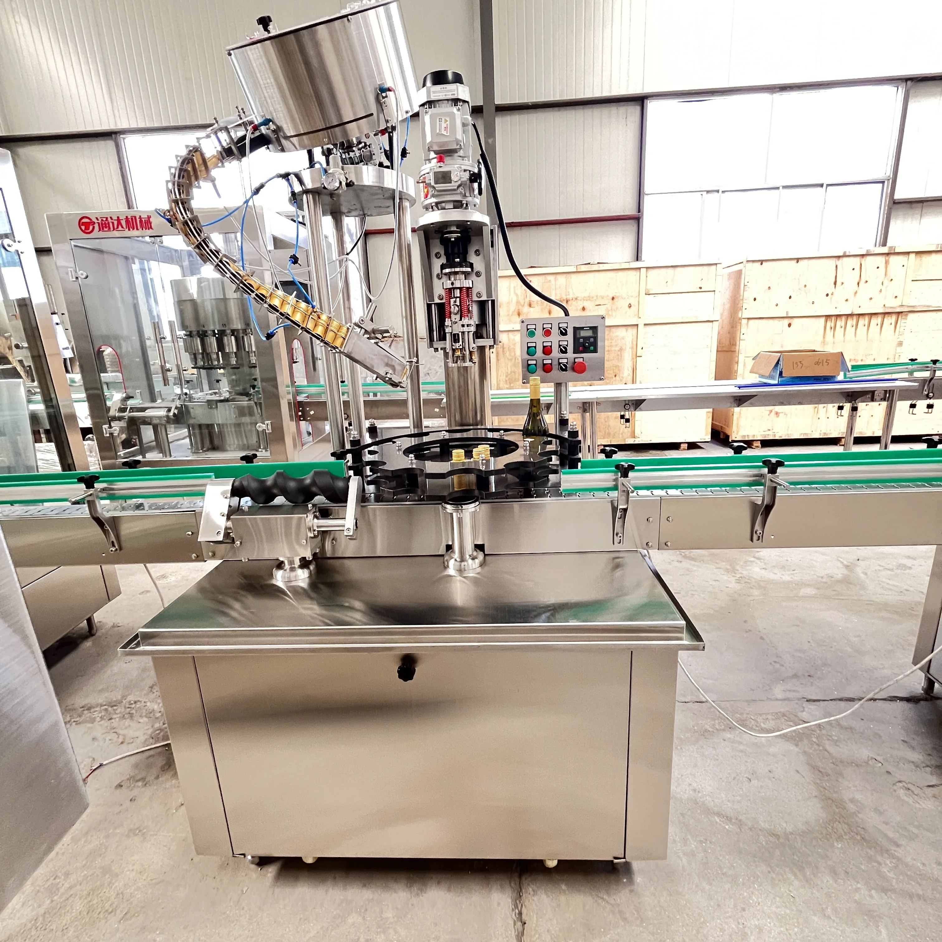 Fully Automatic Single Head Aluminum Lid Capping Machine Alcohol Liquor Water Juice Wine Ropp Capper