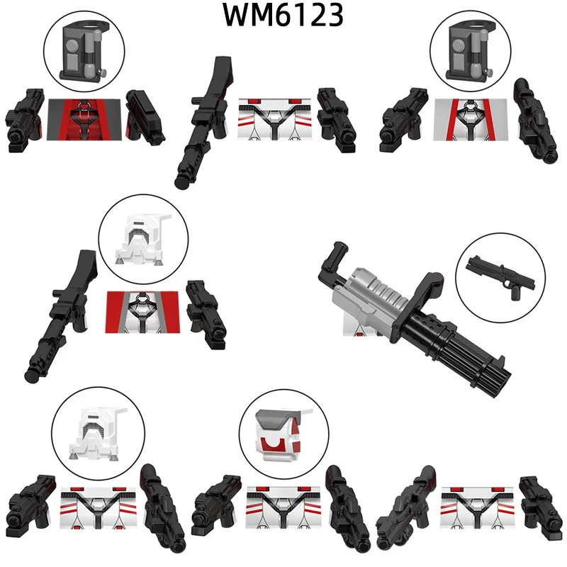 The Action Figures Weapons Pants Hair Parts Model Blocks MOC Bricks Set Gifts Toys For Children WM6123