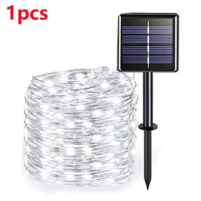 OKAL RED EAST 42M400Leds Solar LED Licht Outdoor Girlande Lampe Garten Solar Fee Lichterkette Wasserdicht Weihnachten Garten Dekoration Im Freien 4