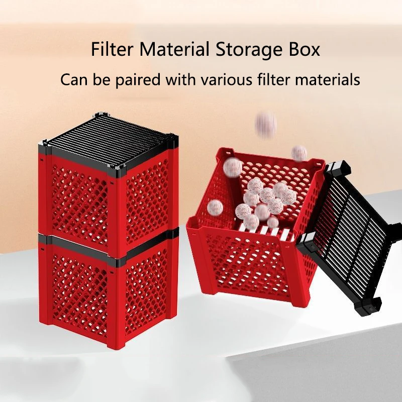 1/2Pcs PVC Aquarium Filration Storage Box Fish Tank Filter Media Plastic Storage Box Cube Packaging Boxes Aquarium Accessories