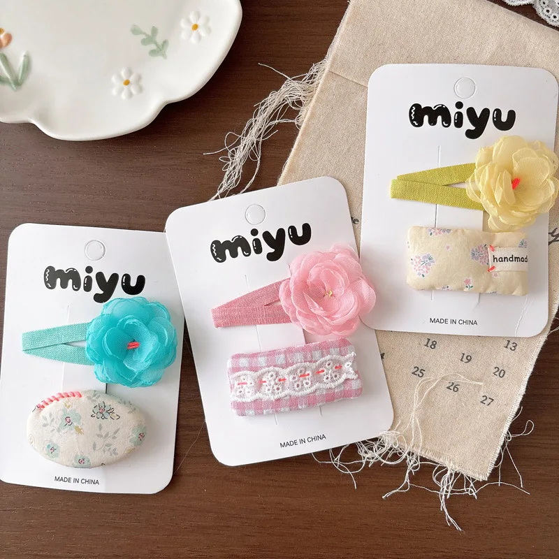 

Lovely Chiffon Floral BB Side Clips Sweet Lace Kids Bangs Hair Barrettes Girls Broken Hair Organizer Daily Hair Accessories